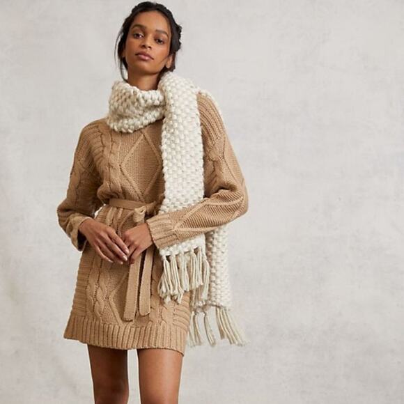 Anthropologie Amadi Cedar Cable-Knit Sweater Dress - Picture 3 of 14